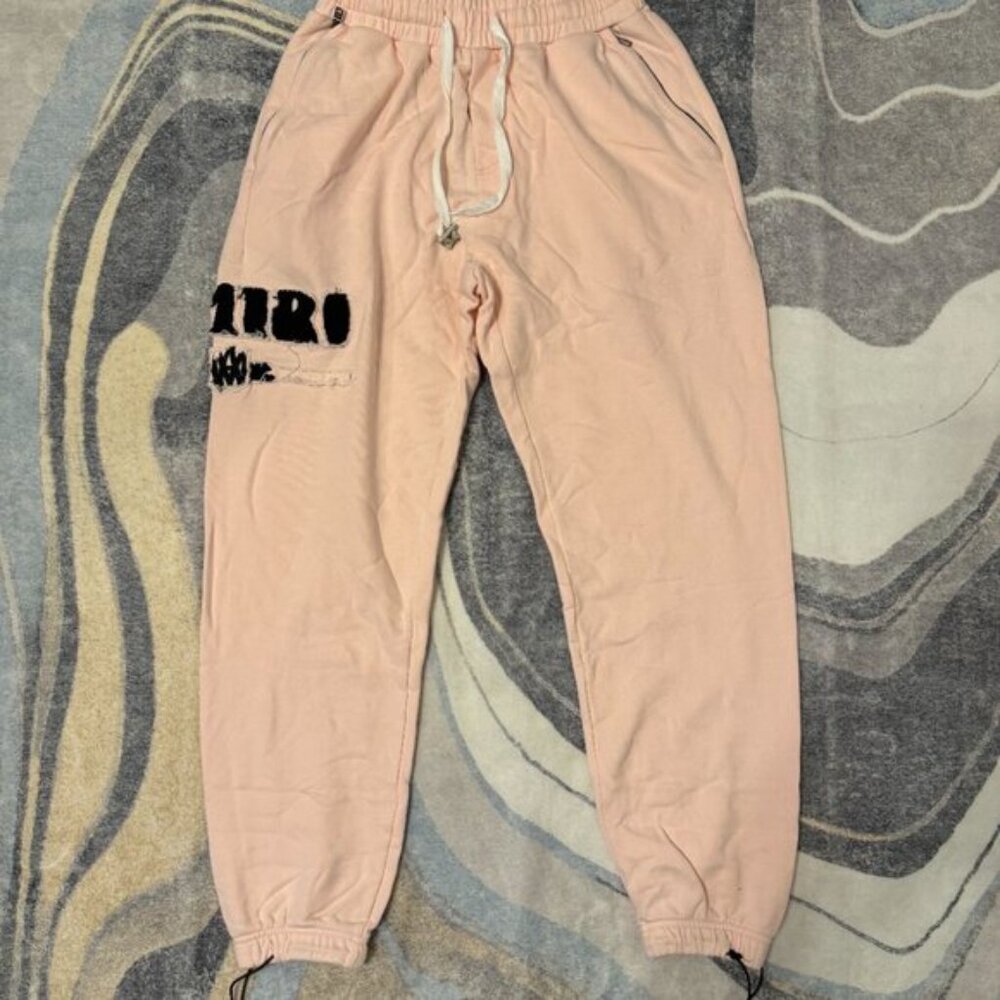 Amiri Pink Ripped Logo Sweatpants Men’s Size Large
